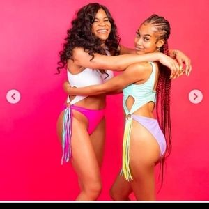 Color block one-piece